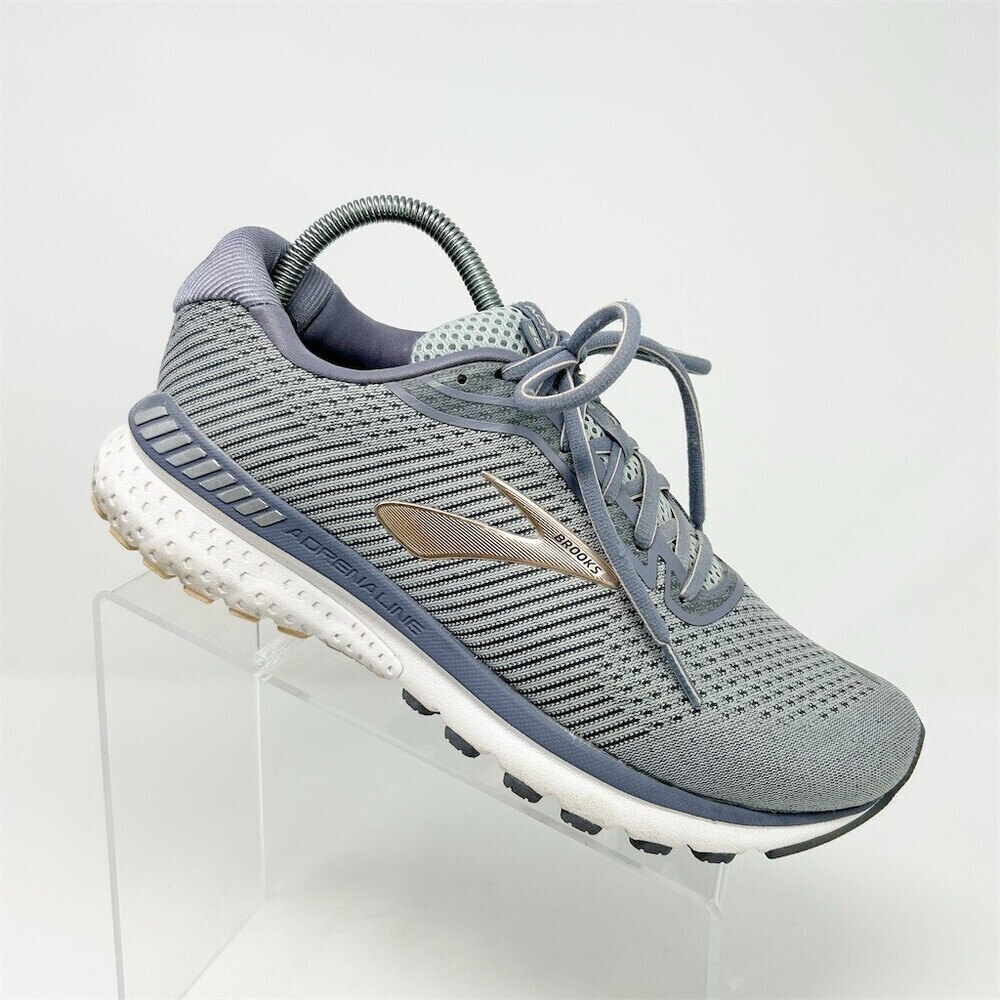 Brooks Adrenaline GTS 20 Running Shoes Gray Blue Rose Gold Support Size 10 Wide